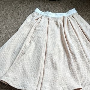 Torn by Ronny Kobo cream and white skirt